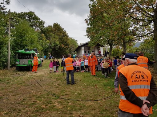 Esercitazione a Rossana delle squadre Aib valle Varaita con i vigili del fuoco di Venasca e Busca