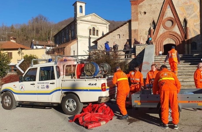 Una precedente esercitazione della squadra Aib di Rossana