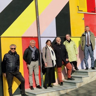 Massimo Pelisseri, Alessandro Pelisseri, Gaia Frunzio (Presidente del Rotary Club Alba), Mauro Andriano (sindaco di Roddino), Paola Ferrero, Paolo Fortuna