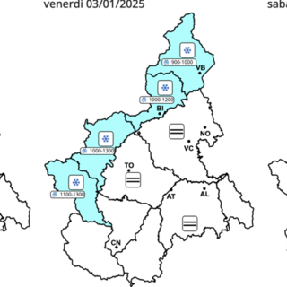 Dal pomeriggio attese deboli nevicate sulle cime delle valli saluzzesi