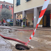 Colonna mobile dei vigili del fuoco di Cuneo in aiuto alla popolazione di Cairo Montenotte