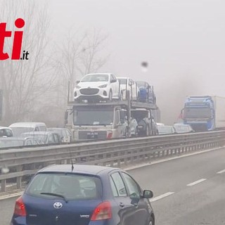 Tangenziale di Asti bloccata all'altezza del restringimento per il cantiere