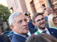 Antonio Tajani venerdì di fronte al Teatro Sociale. Con lui nella foto il sindaco Gatto e la presidente dell'Ente Fiera Liliana Allena