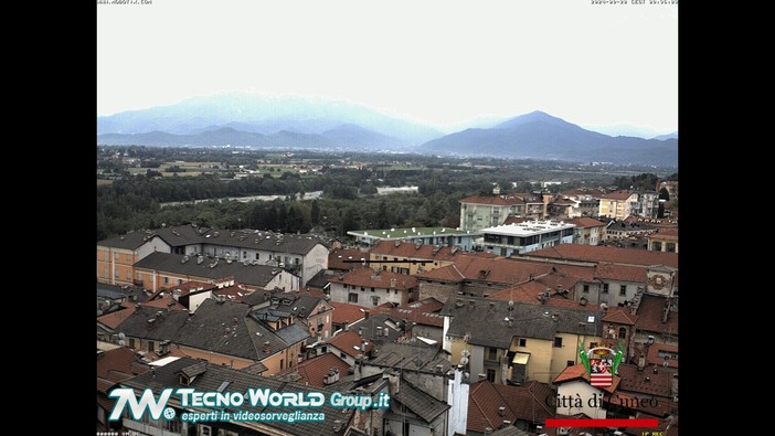 Cuneo vista dalla webcam della Torre Civica