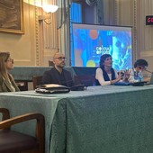 L'assessore Francesca Botto, il sindaco Luca Robaldo, Cristiana Lo Monaco e Federica Bianchi di CoopCulture