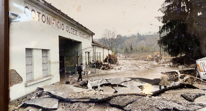 L'ex cotonificio di Clavesana dopo l'alluvione del 1994