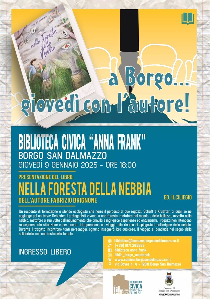 Borgo San Dalmazzo: Fabrizio Brignone presenta &quot;Nella foresta della nebbia&quot;