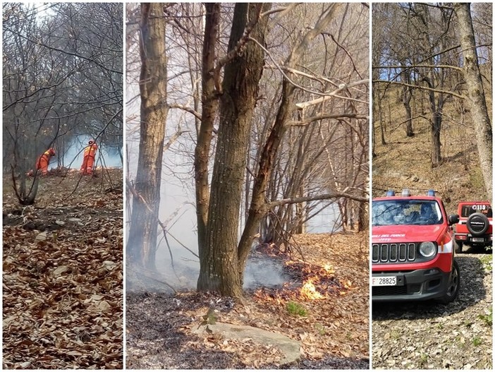 Sarà monitorato nella notte l'incendio boschivo sopra Chiusa di Pesio