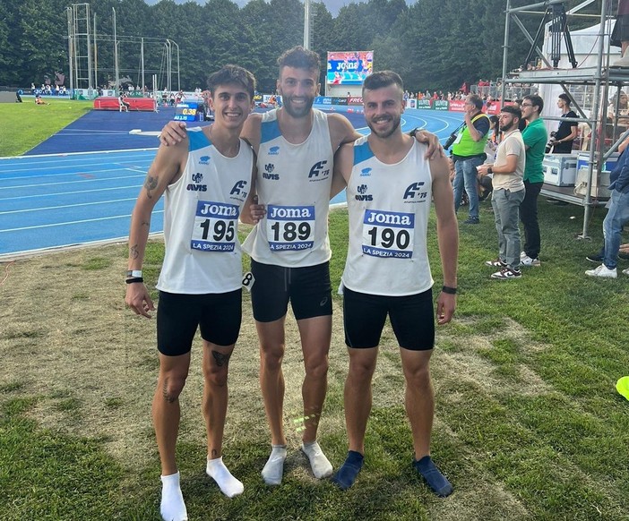 Andrea Cerrato, Lorenzo Mellano, Simone Demichelis . foto fidal piemonte