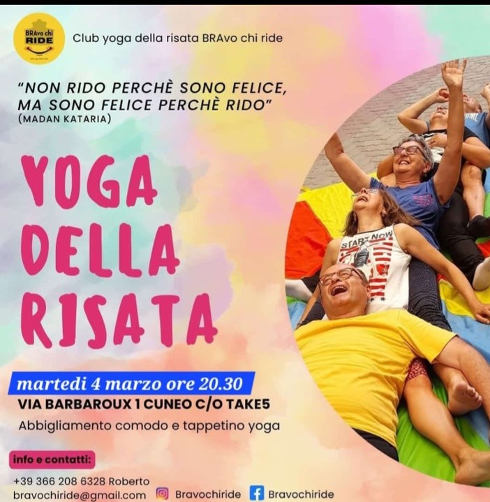 Incontri settimanali con lo Yoga della risata al club di Cuneo