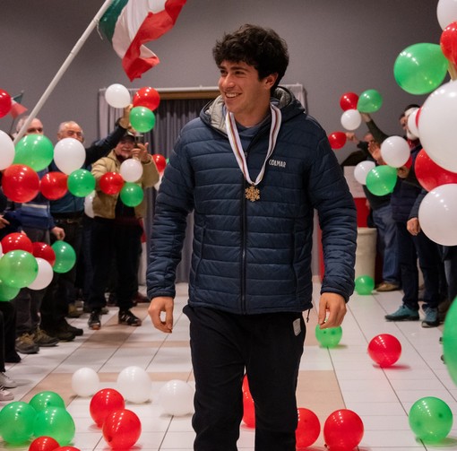 Sci di fondo: grande festa per Davide Ghio al ritorno dai Mondiali Juniores