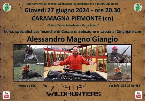 A Caramagna Piemonte arriva il professional hunter Alessandro Magno Giangio