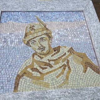 Mosaico in piazza Boves: ritratto di Ignazio Vian da un disegno di Adriana Filippi