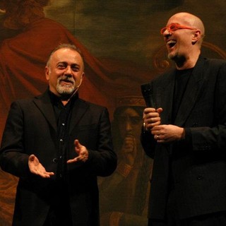 Da sinistra: Giorgio Faletti e Massimo Cotto