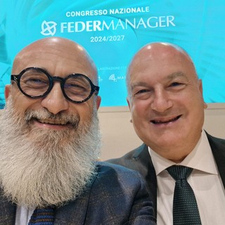 Nella foto Fulvio D'Alessandro Presidente Federmanager Cuneo e Valter Quercioli Presidente Nazionale Federmanager