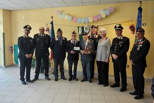 Garessio in festa per i 105 anni del Maresciallo Renato Quaglia