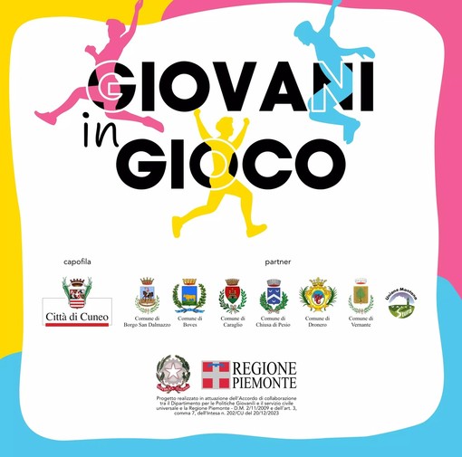 Borgo San Dalmazzo aderisce al progetto della Regione Piemonte “Giovani in gioco”: iscrizioni aperte