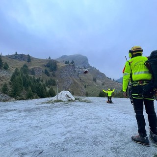 Il maltempo ostacola le operazioni di recupero dell'uomo deceduto a Roc della Niera, in Val Varaita