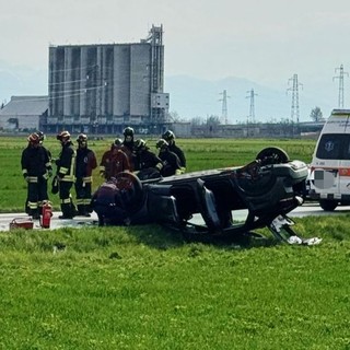 Due auto coinvolte in un violento incidente sulla provinciale 184 a Fossano