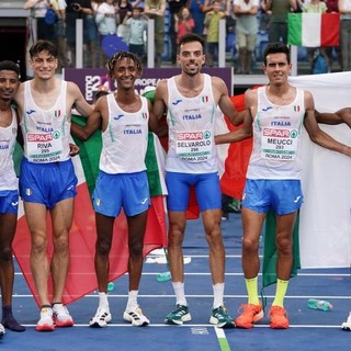 La squadra italiana della mezza maratona (foto Grana/FIDAL)