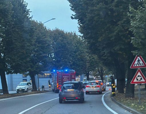 Mondovì, auto perde il controllo e finisce contro un albero in via Cuneo