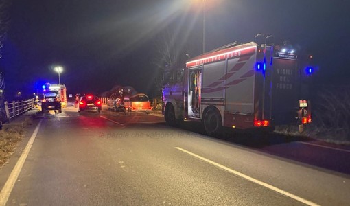 La scena dell'incidente a Farigliano