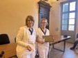 Cristina Giordanino, Claudia Montagnana infermiere della terapia antalgica con l'ecografo per gli accessi venosi