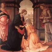 La Visitazione, opera di Domenico Ghirlandaio (1491), Museo del Louvre, Parigi