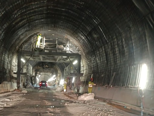 L'interno del tunnel di Tenda