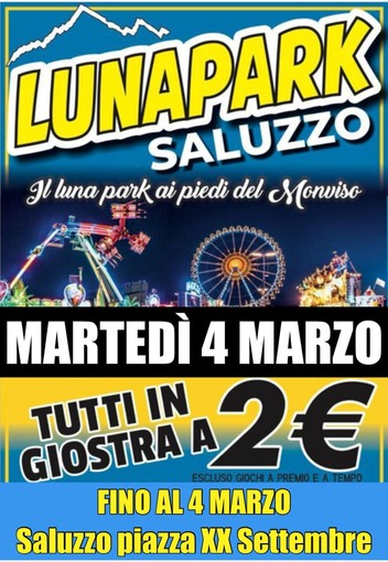 Luna Park Saluzzo 2025: divertimento fino al 4 marzo con super promo per il Martedì Grasso!