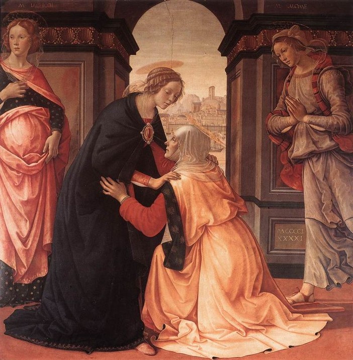 La Visitazione, opera di Domenico Ghirlandaio (1491), Museo del Louvre, Parigi