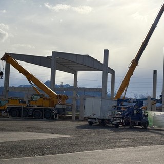 Il cantiere della nuova palestra nella zona del Palasport