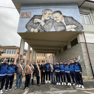 Mondovì, svelato il murales che omaggia Falcone e Borsellino [FOTO E VIDEO]