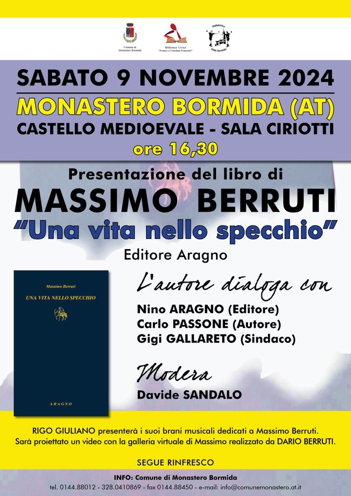 Massimo Berruti: Presentazione della sua Biografia &quot;Una Vita Nello Specchio&quot; al Castello Medioevale di Monastero Bormida