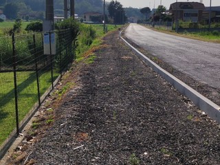 Particolare del marciapiede ciclabile in Frazione Sant'Antonino di Narzole