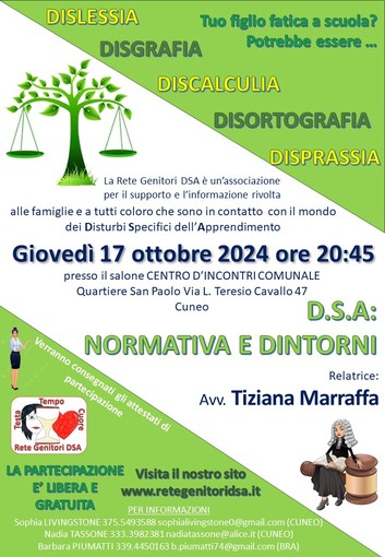 A Cuneo ripartono gli incontri dell'Associazione Rete genitori DSA