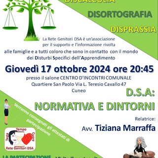 A Cuneo ripartono gli incontri dell'Associazione Rete genitori DSA