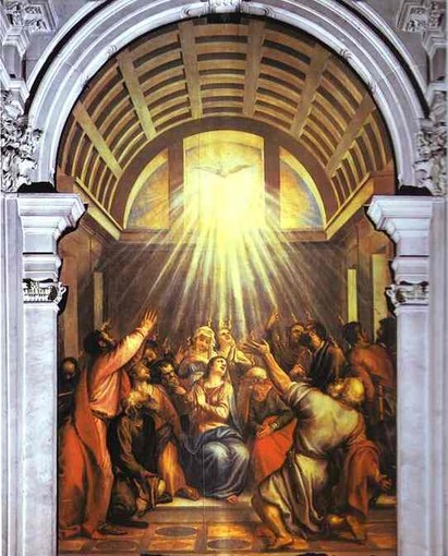 La Pentecoste di Tiziano Vecellio, Basilica di Santa Maria della Salute, a Venezia