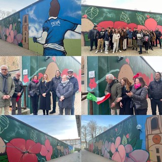 Ceva, il muro vandalizzato diventa arte: inaugurato il murales di via Rovella [FOTO]