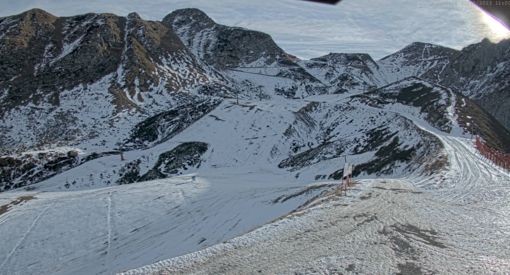 Alcune immagini dalle webcam della Riserva Bianca a Limone e di Prato Nevoso