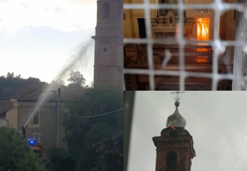 Fulmine colpisce il campanile della cappella di Roà Sottana a Niella [VIDEO]