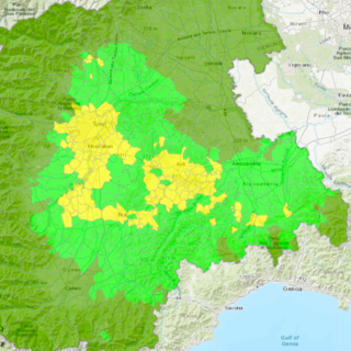 Nella mappa di Arpa la pre­vi­sio­ne sui valori di Pm10 per il gior­no in cor­so e i due gior­ni suc­ces­si­vi insieme a una va­lu­ta­zio­ne del­lo sta­to di qua­li­tà del­l’a­ria per i tren­ta gior­ni pre­ce­den­ti a quello in cor­so