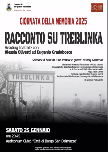 “Racconto su Treblinka”, il reading in scena all'auditorium di Borgo San Dalmazzo