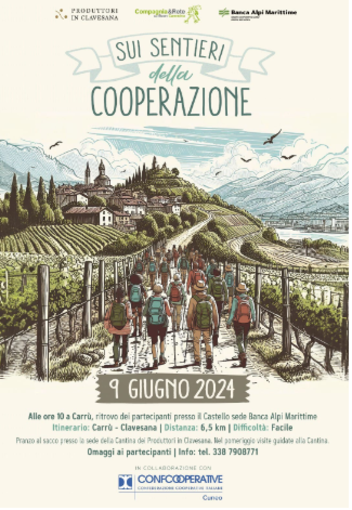 &quot;Sui sentieri della cooperazione&quot;, un trek cooperativo tra Banca Alpi Marittime e la Cantina Produttori in Clavesana