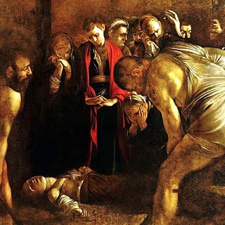 “Seppellimento di Santa Lucia”, Caravaggio, olio su tela, Santuario di Santa Lucia al Sepolcro a Siracusa