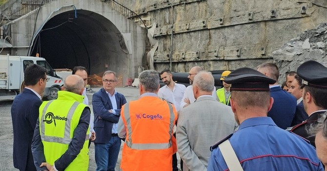 Il sopralluogo al cantiere lo scorso agosto