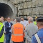 Il sopralluogo al cantiere lo scorso agosto