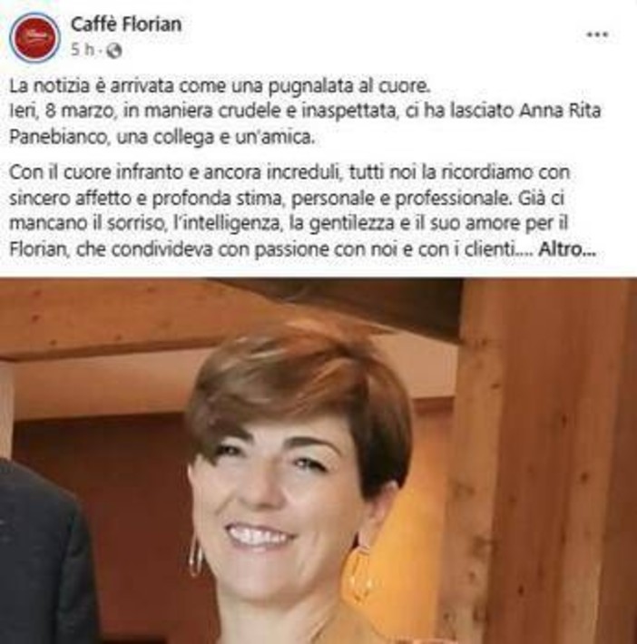 Incidente nella laguna di Venezia, vittima è Anna Rita Panebianco manager del Caffè Florian